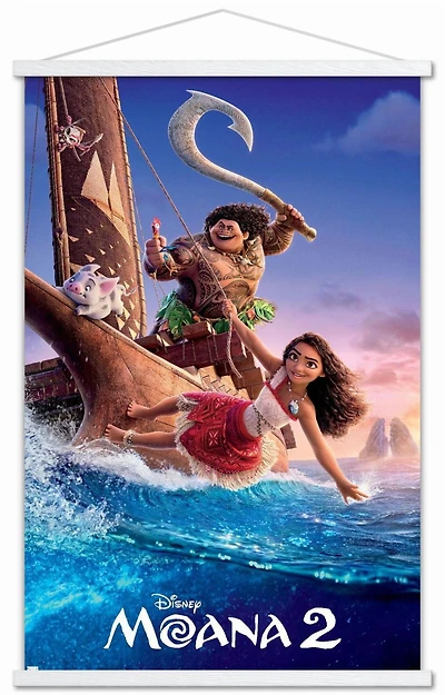 Disney Moana 2 - One Sheet Wall Poster, 22.375" x 34" Framed