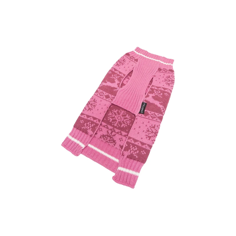 One Paw, Reindeer Jacquard Sweater, Dog Sweater, Festive Knitted Pattern, ONEPAW EX REINDEER SWEATER