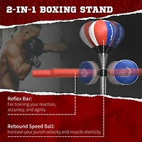 Soozier Speed Bag Sac de boxe ajustable avec support et barre de réflexe, Multi
