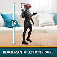 DC Comics, Aquaman, Figurine articulée Black Manta, 30 cm, modélisation minutieuse reproduisant les détails et le style du film, peut prendre différentes postures, jouets de super-héros à collectionne