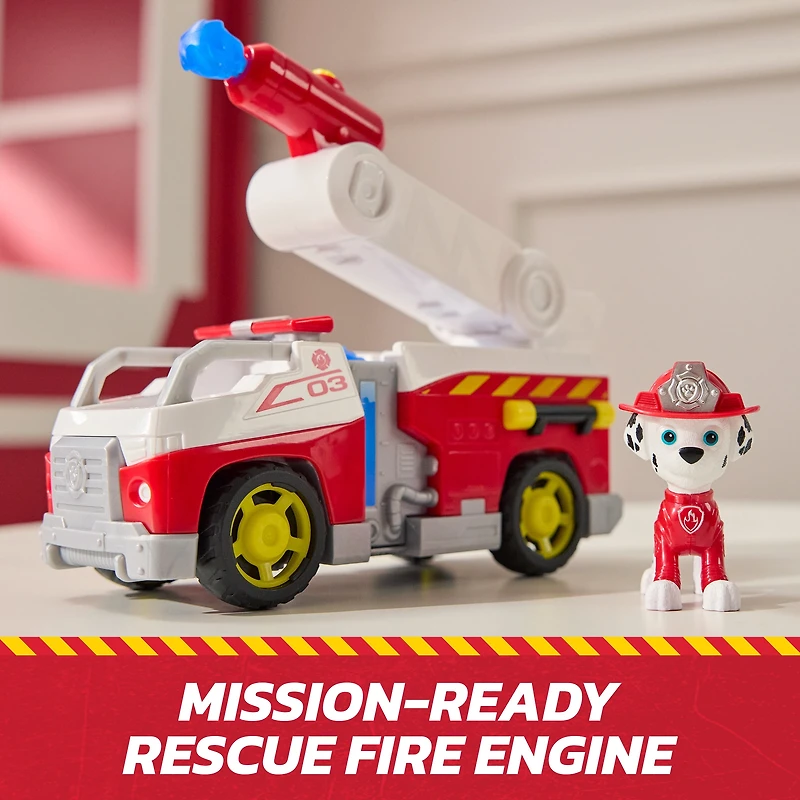 PAW Patrol Fire Rescue: Marshall Rescue Fire Engine with Action Figure & Projectile Launcher & Toy Truck, Kids Toys for Boys & Girls Ages 3 and Up
