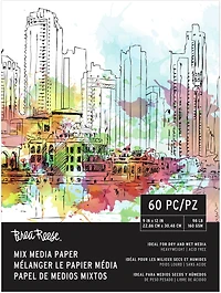 Bloc de papier pour supports mixtes Pro, 2.9X30.5cm, 60 feuilles