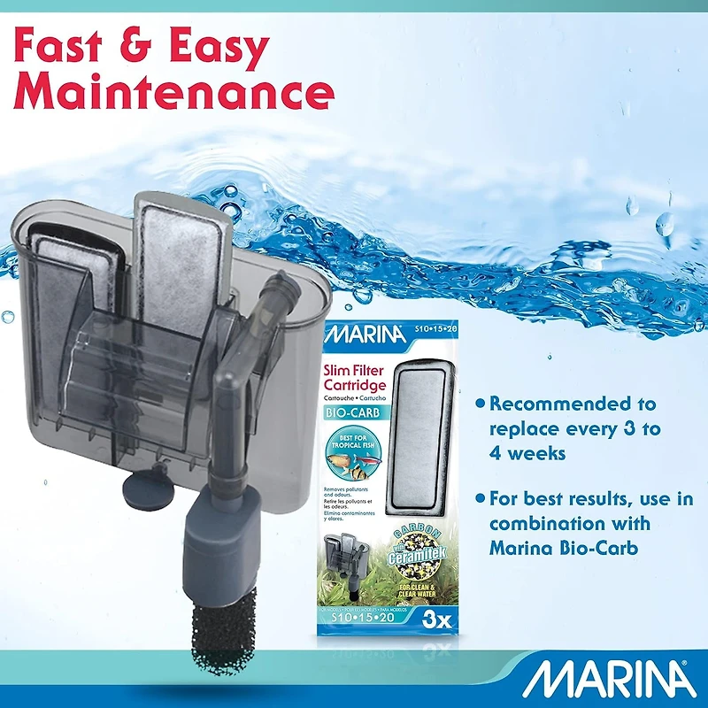 Cartouche Bio-Clear pour filtres Slim Marina, paquet de 3