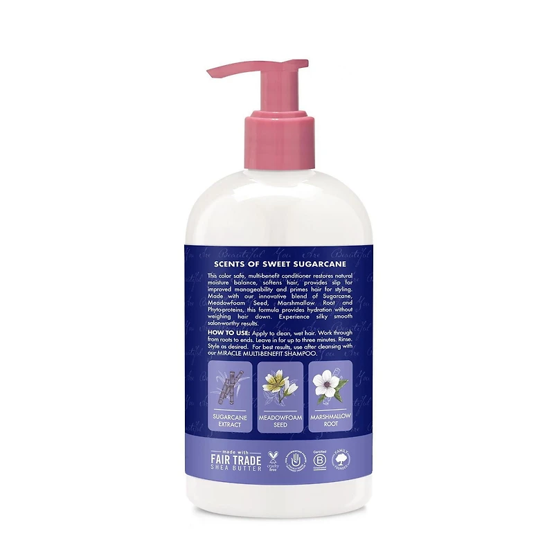 SheaMoisture Silicone Free Conditioner for Dry Hair, Sugarcane and Meadowfoam Sulfate Free Conditioner