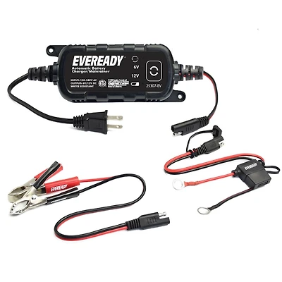 Chargeur de batterie / Mainteneur Eveready 1.2-amp automatique 6 volts/ 12 volts - Noir