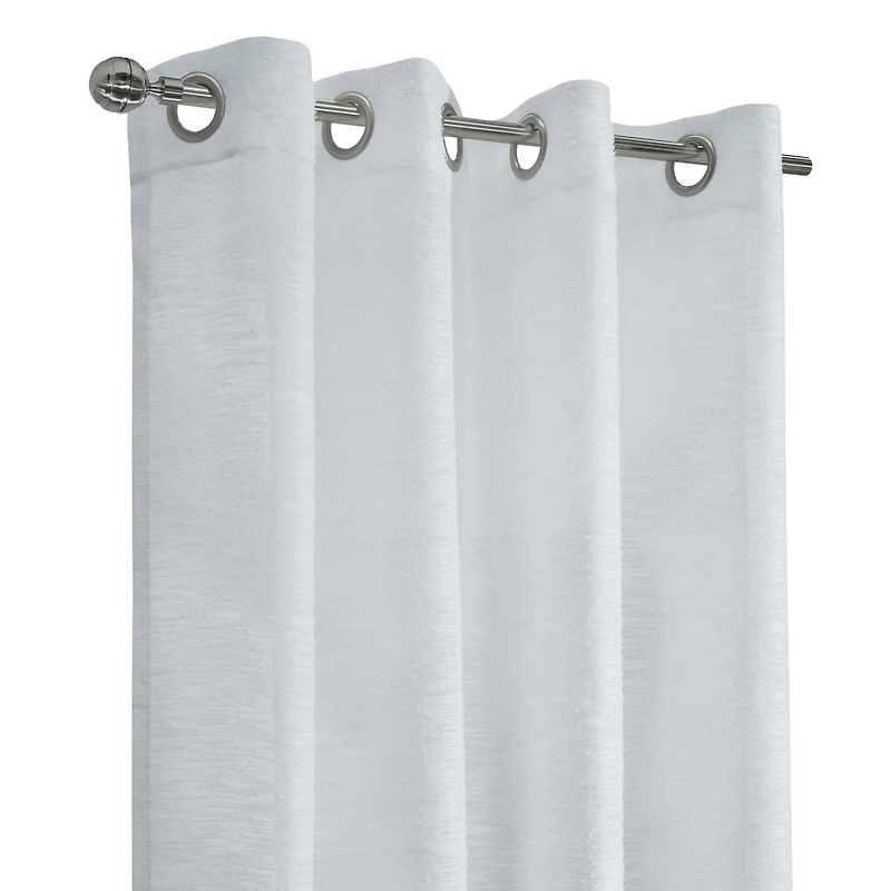 Loft Living Banan Sheer Grommet Single Curtain Panel 52 x 84 in White