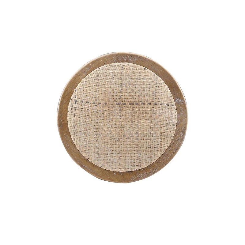Whit Rattan Seat Backless Barstool, Natural