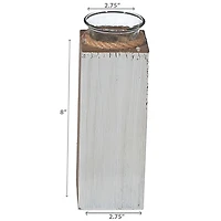 IH Casa Decor Bougeoir En Bois En Bois Blanc Avec Corde 8"