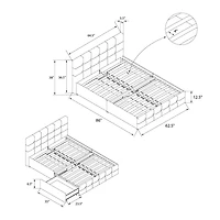 Rose Upholstered Bed with Storage