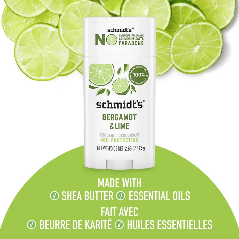 Schmidt's  Bergamot & Lime Natural Origin Deodorant, 75 g Deodorant