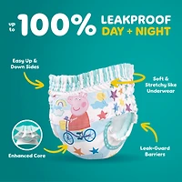 Pampers Easy Ups Girls & Boys Potty Training Pants, Size 4 (2T3T), Peppa Absorbent Training Underwear, Up to 100% Leakproof Day and Night, Hypoallergenic