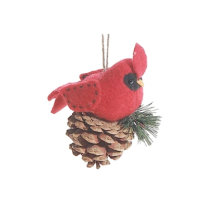Ornement À Suspendre En Laine (Cardinal) - Lot De 6