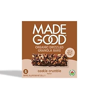 MadeGood Cookie Crumble Chocolate Drizzled Granola Bars 5pk, 5 x 24 g