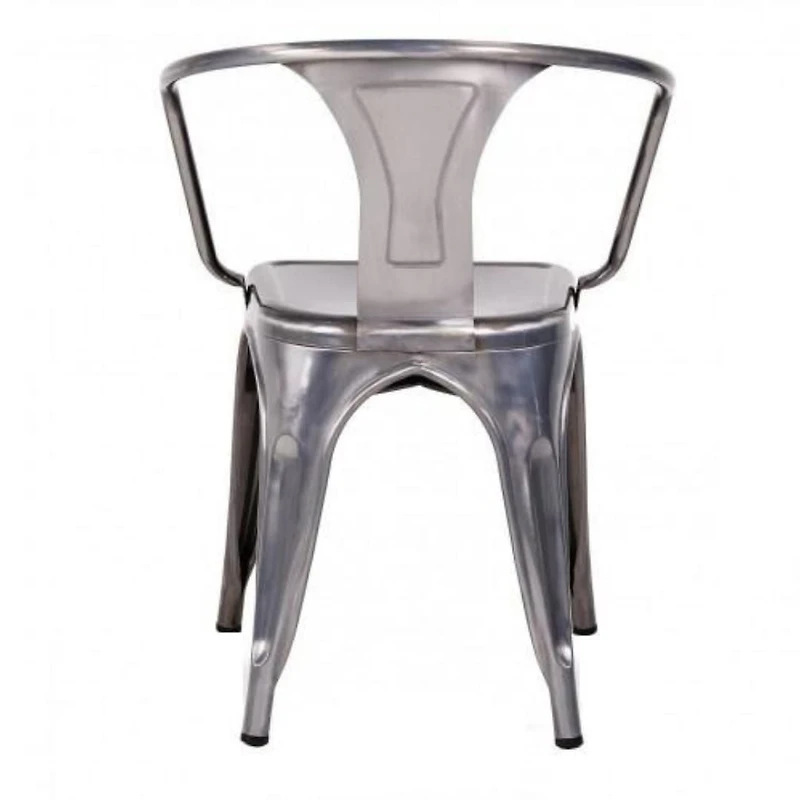 Chaise à accoudoirs emblématique Tolix Gunmetal – Chaise de salle à manger en métal durable, légère et de style industriel, parfaite pour les espaces modernes, rustiques ou urbains