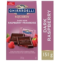 GHIRARDELLI Dark Chocolate Raspberry Squares Bag, 151g, GHIRARDELLI BAG DARK RASPBERRY 151G