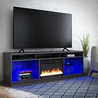 Ameriwood Home Luna Electric Fireplace TV Stand for TVs up to 65", Graphite Gray