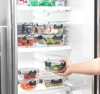 JoyFul by JoyJolt 24 Piece Glass Storage Containers with Leakproof Lids Set - Black