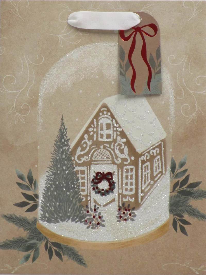 Sac de Noël Holiday Time Cub, maison en pain d'épice, Brun,19 x 11,4 x 25 cm, 1 unité SAC HSE PL CUB GNGRBRD HOLIDAY TIME