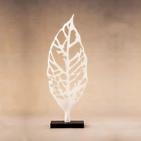 Sculpture de taille moyenne en feuille blanche d'automne, meuble canadien