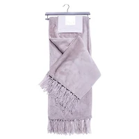 Elle Decor Chenille Fringe Sofa Throw - Peluche douce en flanelle chaude - Pour canapé et canapé