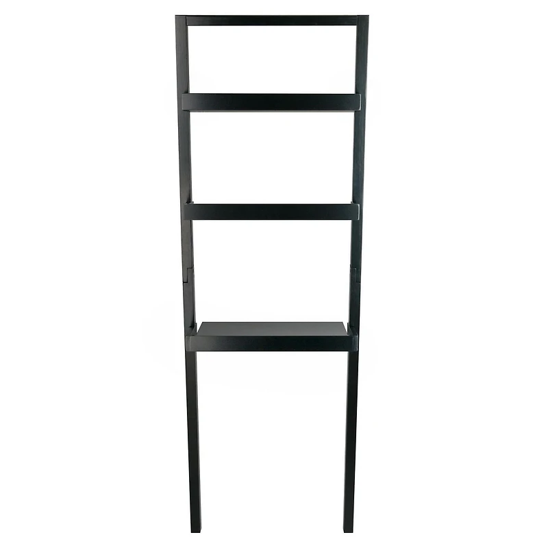 Winsome Bellamy Leaning Desk with 2 Shelves in Black