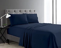Swift Home Basic 4-Piece Queen Size Sheet Set, Ultra Soft, Deep Pocket, Easy Care Bedding Set, Navy