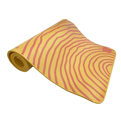 Tapis d’exercice avec arcs abstraits imprimés de 10 mm – 61 cm x 172,7 cm, Combinaison de jaune