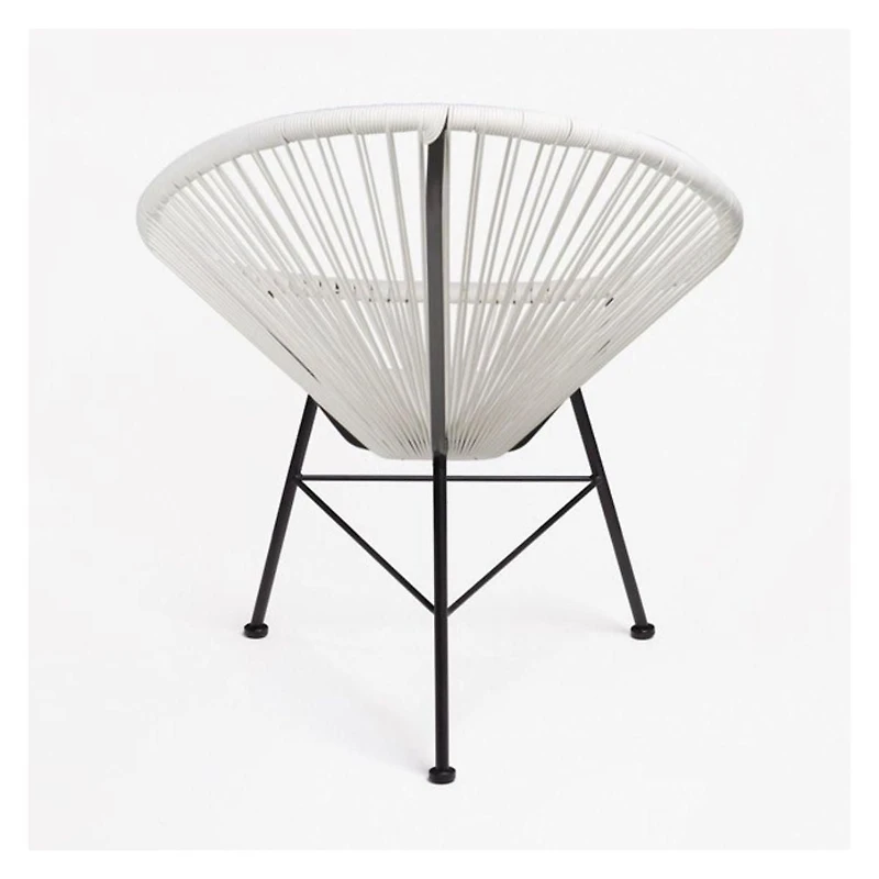 Chaise longue pour enfants Mia de style Acapulco – Design léger et durable pour une utilisation en intérieur et en extérieur, dotée d'un siège tissé confortable et d'un cadre en métal robuste, parfait
