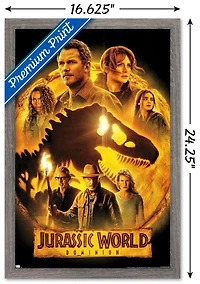 Jurassic World: Dominion - Group One Sheet Wall Poster, 14.725" x 22.375" Framed