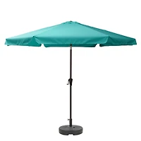 CorLiving Parasol de jardin rond de 3 m avec rabats latéraux, structure en acier et base ronde remplissable