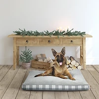 Vibrant Life Large Deluxe Gusset Pillow Dog Bed, 42" Grey White Plaid
