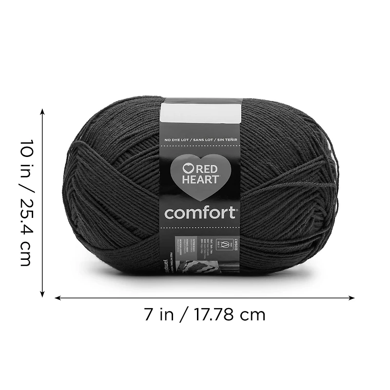 Red Heart® Comfort® Yarn, Solid, Acrylic #4 Medium, 16oz/454g, 867 Yards, Versatile yarn large ball size