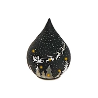 Support En Verre À Led En Forme De Larme (Père Noël Sur Un Traîneau) (Noir) - Lot De 2