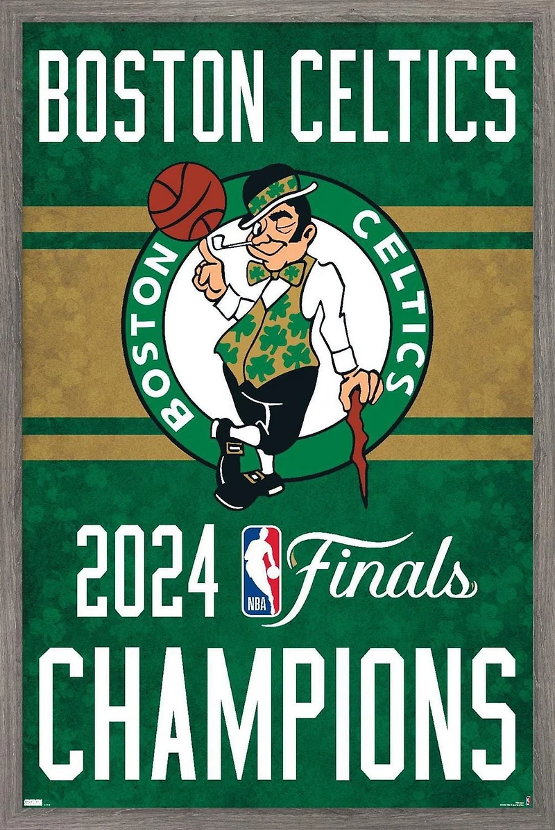 NBA Boston Celtics - 2024 NBA Finals Team Logo Wall Poster, 22.375" x 34" Framed