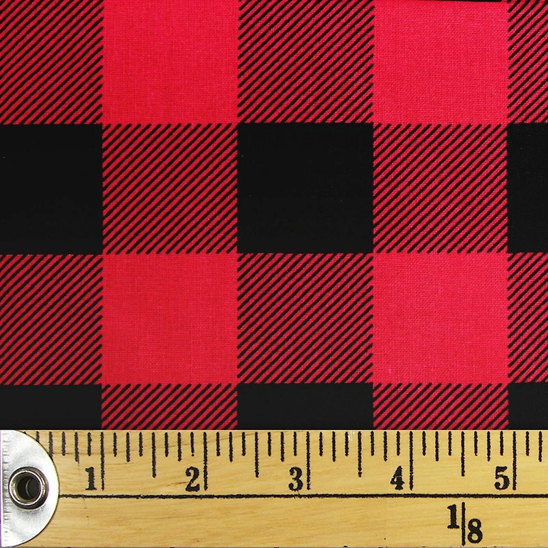 Fabric Creations Red and Black Buffalo Plaid  Fat Quarter Pre-Cut Fabric - 18" x 21" / 45cm x 53cm, 18" x 21" / 45cm x 53cm