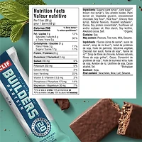 CLIF BUILDERS Protein Bars, Chocolate Mint Flavour, 20g of Protein, Prepared in Canada, Gluten Free, No Artificial Sweeteners, 6x68g