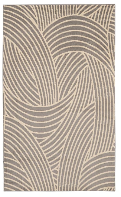 Tapis Capri Binya gris clair & os de 6 pi 5 po x 9 pi 3 po