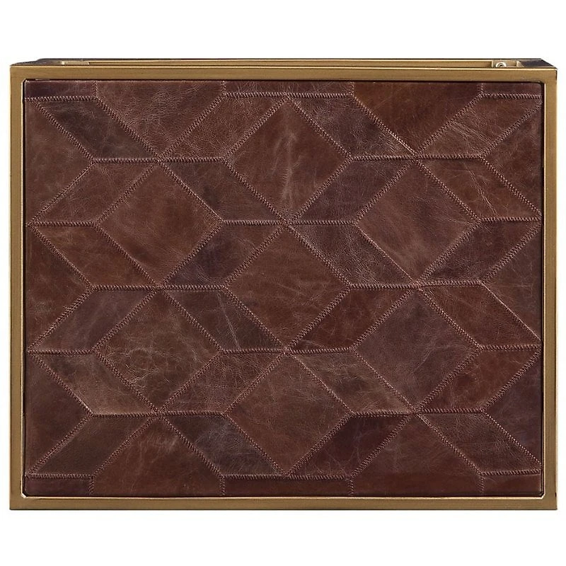 ACME Genevieve End Table in Retro Brown Top Grain Leather