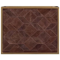ACME Genevieve End Table in Retro Brown Top Grain Leather