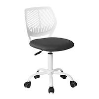 Chaise de bureau ergonomique pour enfant Homy Casa avec roulettes pivotantes et réglables en hauteur, structure robuste, tissu en maille noire