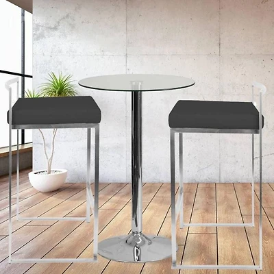 Tabouret de bar sans dossier Salem – Design élégant avec pieds chromés et revêtement en PU, ajout moderne et élégant à n'importe quelle cuisine ou bar