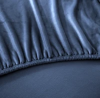 Swift Home Drap-housse de luxe 1 pièce en flanelle peluche, ultra-doux, poche profonde, chaleur toutes saisons, lit double, Marine