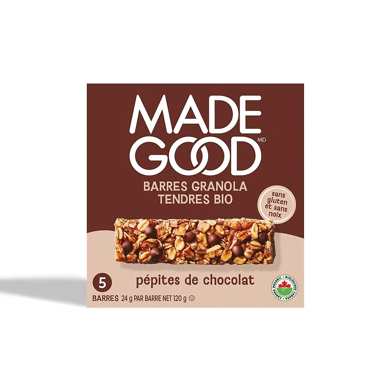 MadeGood Barres Granola Pépites de Chocolat 5 Barres
