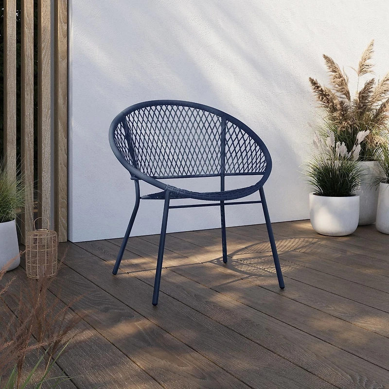 Chaise empilable en osier pour patio Mainstays Osier tissé à la main