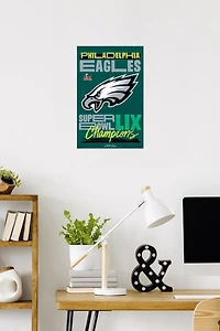 NFL Philadelphia Eagles - Super Bowl LIX Team Logo Wall Poster, 22.375" x 34" Framed