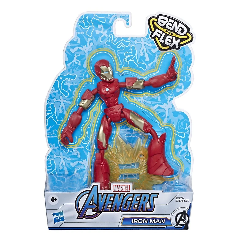 Marvel Avengers Bend and Flex  - Figurine articulée Iron Man de 15 cm flexible, incluant accessoire
