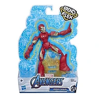 Marvel Avengers Bend and Flex  - Figurine articulée Iron Man de 15 cm flexible, incluant accessoire