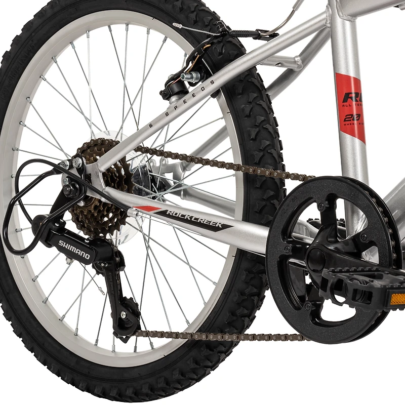 Huffy Rock Creek 20-inch Boys’ 6-speed Mountain Bike, Grey, 5-9 years old