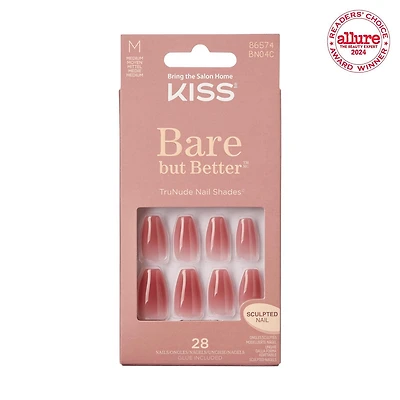 Kiss Bare mais de meilleurs ongles - faux ongle, 28 comptes, court