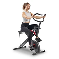 Sunny Health & Fitness Upright Row-N-Ride® Versatile Full-Body Workout Exercise Bike Dual-Function 2-in-1 Magnetic Rowing and Cycling Home Fitness Machine - SF-A022077